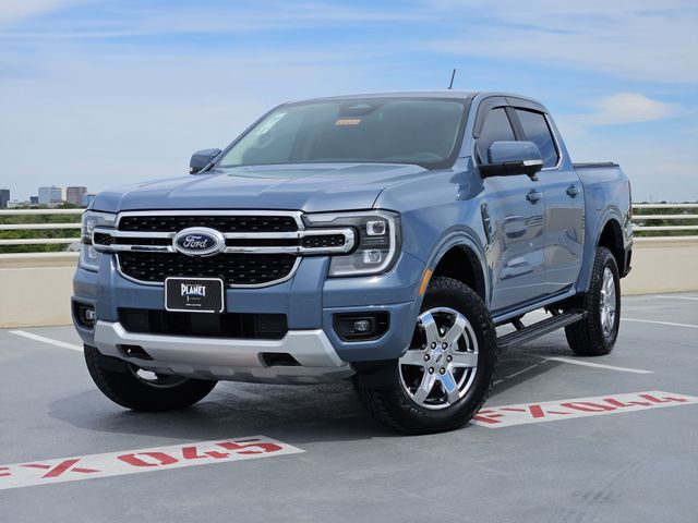 Blue (Azure Gray Metallic) 2025 Ford Ranger Lariat SuperCrew 4WD Pickup Truck Four-Wheel Drive Automatic