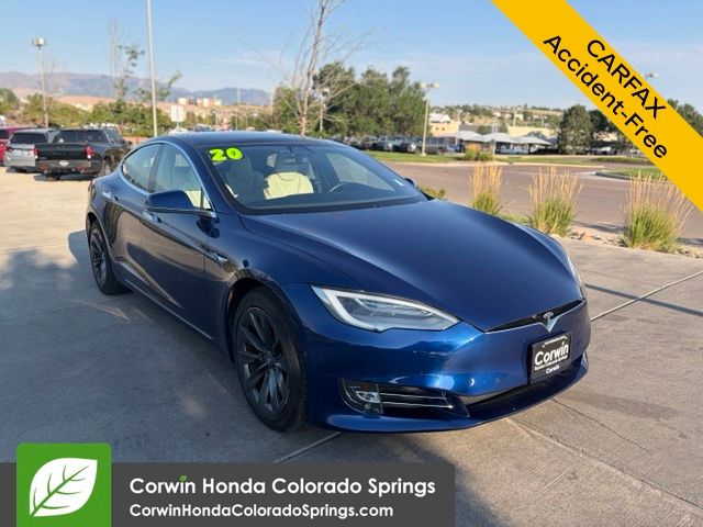 Blue 2020 Tesla Model S Sedan All-Wheel Drive 1-Speed Automatic