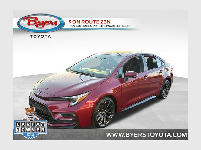Red (Ruby Flare Pearl) 2025 Toyota Corolla SE FWD Sedan Front-Wheel Drive Continuously Variable Transmission