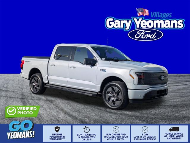 Space White Metallic 2025 Ford F-150 Lightning Pickup Truck All-Wheel Drive Automatic