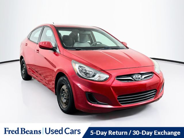 Boston Red Metallic 2013 Hyundai Accent Sedan Front-Wheel Drive 6-Speed Automatic Overdrive