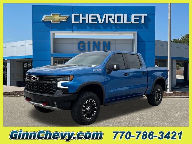 Glacier Blue Metallic 2022 Chevrolet Silverado 1500 ZR2 Crew Cab 4WD Pickup Truck Four-Wheel Drive Automatic