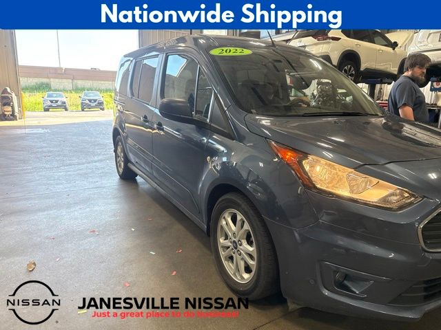 Blue Metallic 2022 Ford Transit Connect Wagon XLT LWB FWD with Rear Liftgate Van Front-Wheel Drive 8-Speed Automatic