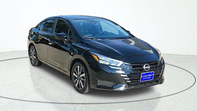 Super Black Metallic 2025 Nissan Versa Sedan Front-Wheel Drive Continuously Variable Transmission
