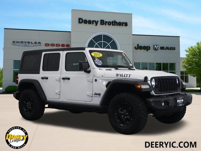 Bright White Clearcoat 2025 Jeep Wrangler 4xe SUV / Crossover Four-Wheel Drive 8-Speed Automatic