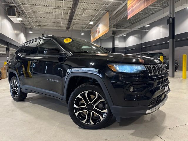 Diamond Black Crystal Pearlcoat 2023 Jeep Compass SUV / Crossover Four-Wheel Drive 8-Speed Automatic