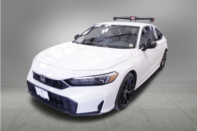 Platinum White Pearl 2025 Honda Civic Sport FWD Sedan Front-Wheel Drive Continuously Variable Transmission