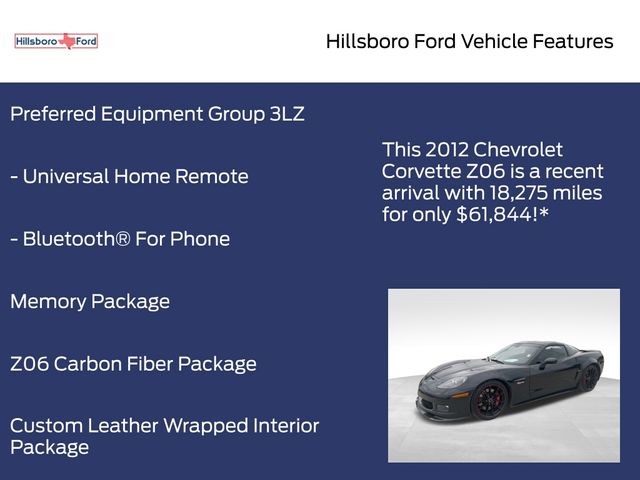 2012 Black Granite Metallic Chevrolet Corvette Z06 RWD Coupe