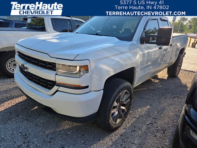 White 2017 Chevrolet Silverado 1500 Custom Double Cab 4WD Pickup Truck Four-Wheel Drive 6-Speed Automatic Overdrive