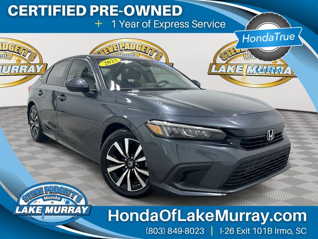 Meteorite Gray Metallic 2023 Honda Civic Sedan Front-Wheel Drive Continuously Variable Transmission