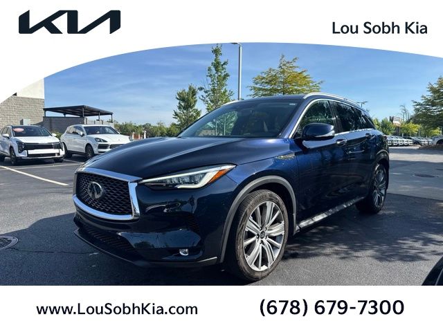 Hermosa Blue 2021 INFINITI QX50 Sensory FWD SUV / Crossover Front-Wheel Drive Continuously Variable Transmission