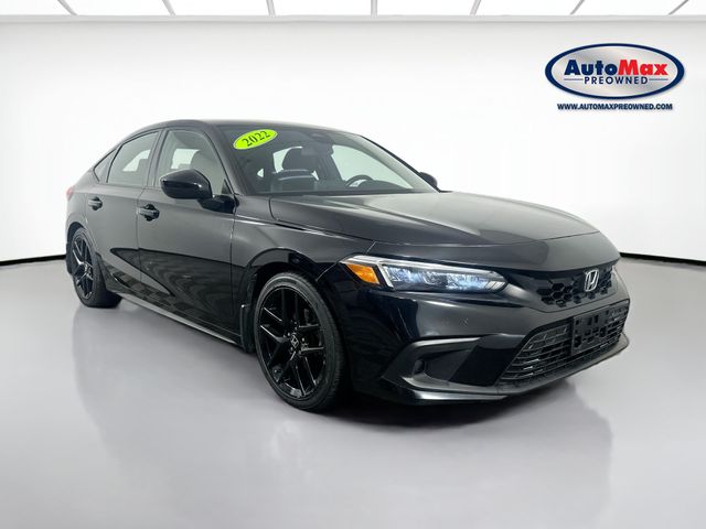 Crystal Black Pearl 2022 Honda Civic Hatchback Hatchback Front-Wheel Drive Continuously Variable Transmission