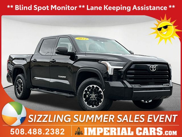 Midnight Black Metallic 2024 Toyota Tundra SR5 CrewMax Cab 4WD Pickup Truck Four-Wheel Drive Automatic