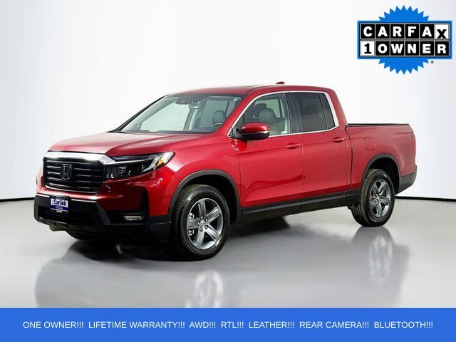 Red 2021 Honda Ridgeline RTL AWD Pickup Truck All-Wheel Drive 9-Speed Automatic