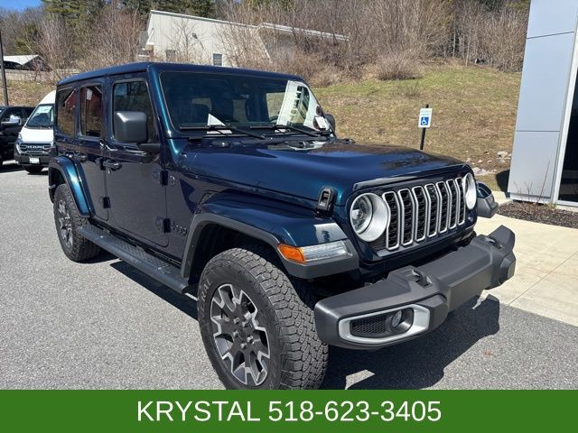 Fathom Blue Pearlcoat 2025 Jeep Wrangler Sahara 4-Door 4WD SUV / Crossover Four-Wheel Drive 8-Speed Automatic