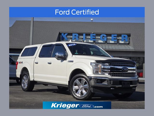 White Platinum Metallic Tri-Coat 2018 Ford F-150 Lariat SuperCrew 4WD Pickup Truck Four-Wheel Drive Automatic