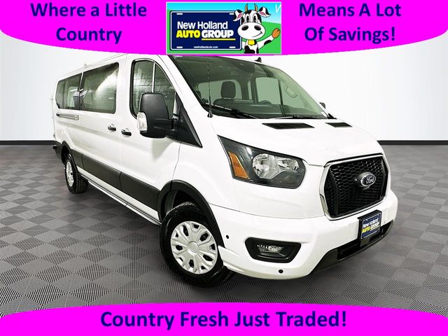 Oxford White 2024 Ford Transit Passenger 350 XLT Low Roof LB RWD Van Rear-Wheel Drive