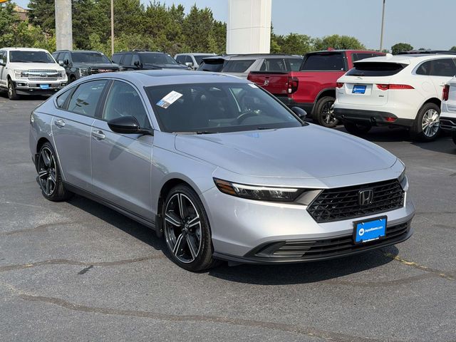 Solar Silver Metallic 2025 Honda Accord Hybrid Sedan Front-Wheel Drive Continuously Variable Transmission