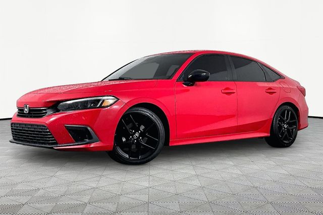 Rallye Red 2022 Honda Civic Sedan Front-Wheel Drive Continuously Variable Transmission
