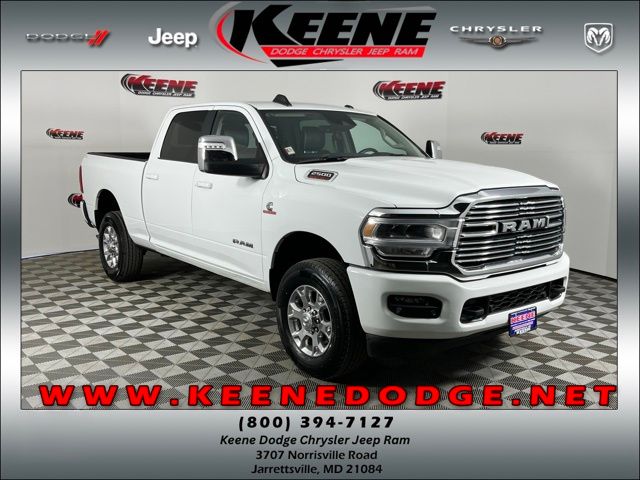 Bright White Clearcoat 2024 RAM 2500 Laramie Crew Cab 4WD Pickup Truck Four-Wheel Drive 6-Speed Automatic