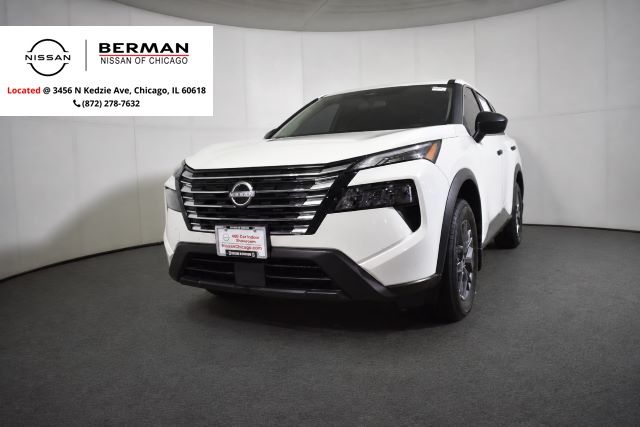 Glacier White 2025 Nissan Rogue S AWD SUV / Crossover All-Wheel Drive Continuously Variable Transmission