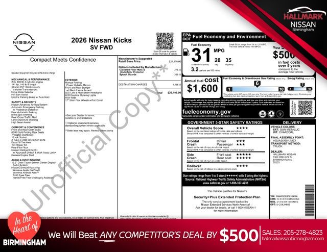 2026 Nissan Kicks SV FWD