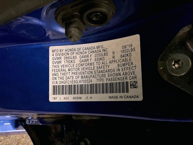 2020 Honda Civic Si Blue at Audi Porsche Sewickley