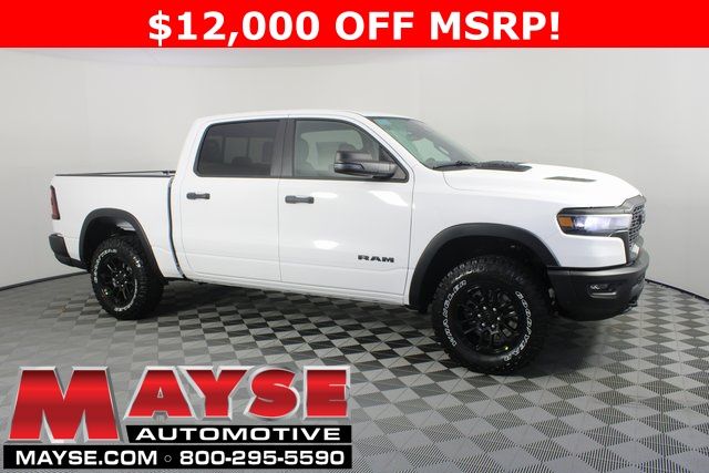Bright White Clearcoat 2026 RAM 1500 Rebel Crew Cab 4WD Pickup Truck Four-Wheel Drive 8-Speed Automatic