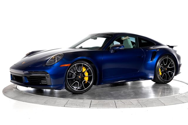 Gentian Blue Metallic 2022 Porsche 911 Turbo S Coupe AWD Coupe All-Wheel Drive 8-Speed Automatic