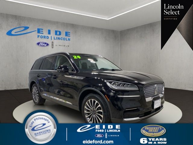 Infinite Black Metallic Clearcoat 2024 Lincoln Aviator SUV / Crossover All-Wheel Drive Automatic