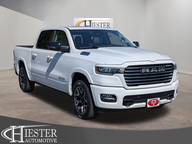Bright White Clearcoat 2026 RAM 1500 Laramie Crew Cab 4WD Pickup Truck Four-Wheel Drive 8-Speed Automatic