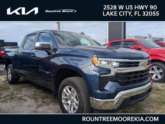 Blue Metallic 2023 Chevrolet Silverado 1500 LT Crew Cab 4WD Pickup Truck Four-Wheel Drive 8-Speed Automatic