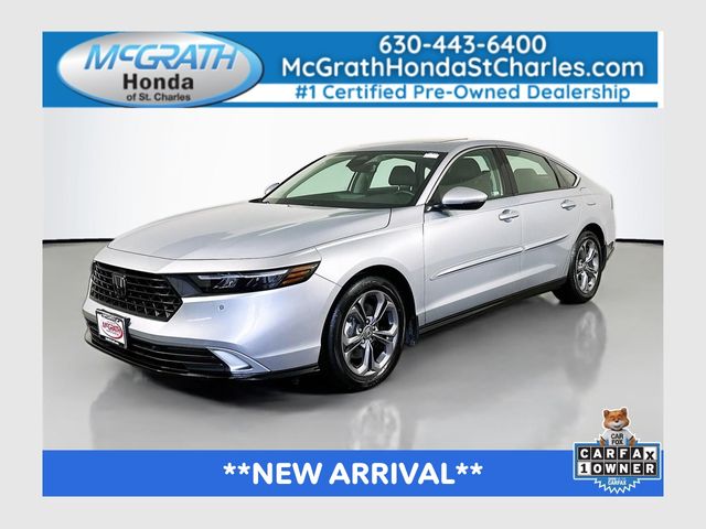 Solar Silver Metallic 2025 Honda Accord Hybrid EX-L FWD Sedan Front-Wheel Drive Continuously Variable Transmission