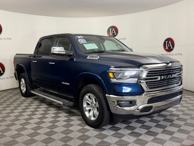 Patriot Blue Pearlcoat 2020 RAM 1500 Laramie Crew Cab 4WD Pickup Truck Four-Wheel Drive 8-Speed Automatic
