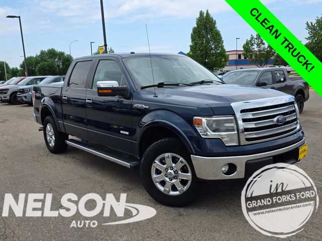 Blue 2014 Ford F-150 Lariat SuperCrew 4WD Pickup Truck Four-Wheel Drive 6-Speed Automatic