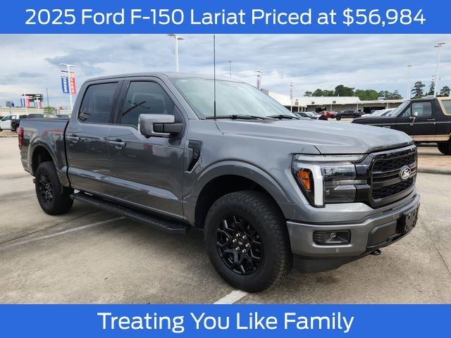 Gray Metallic 2025 Ford F-150 Lariat SuperCrew 4WD Pickup Truck Four-Wheel Drive Automatic