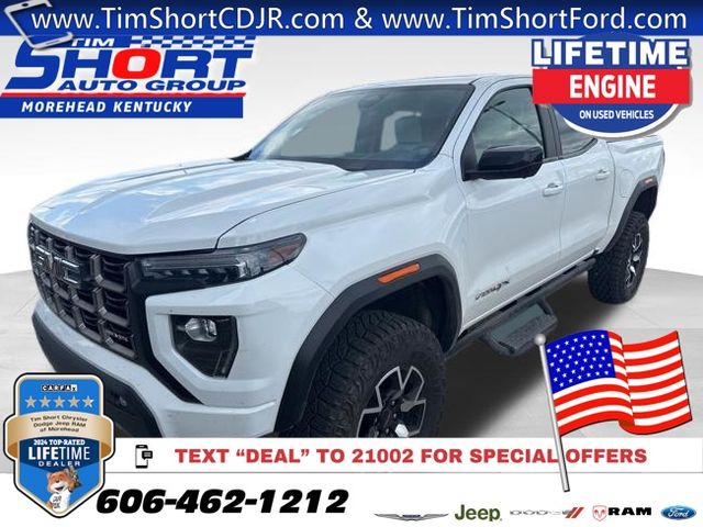 Summit White 2025 GMC Canyon AT4 Crew Cab 4WD Pickup Truck Four-Wheel Drive 8-Speed Automatic