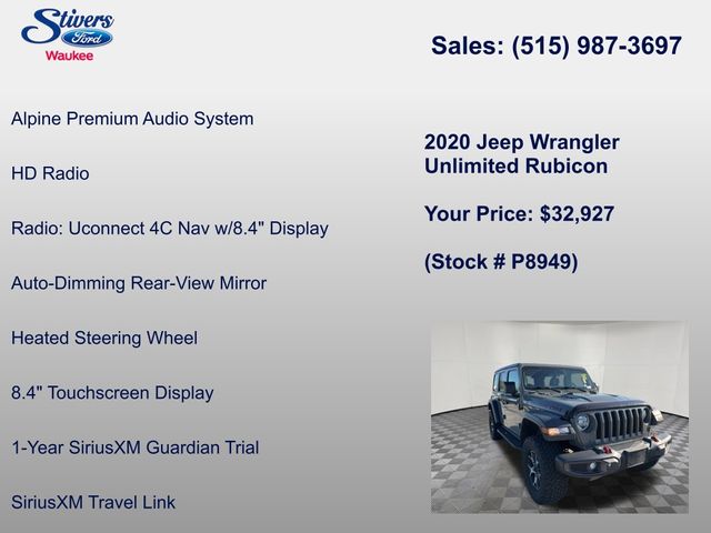 2020 Sting-Gray Clearcoat Jeep Wrangler Unlimited Rubicon 4X4 SUV