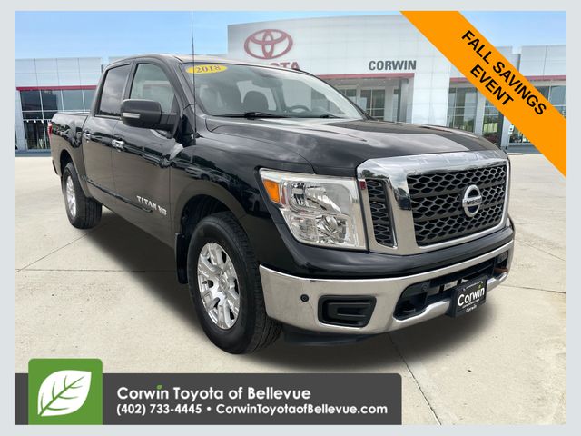 Gray (Magnetic Black) 2018 Nissan Titan Pickup Truck Four-Wheel Drive 7-Speed Automatic