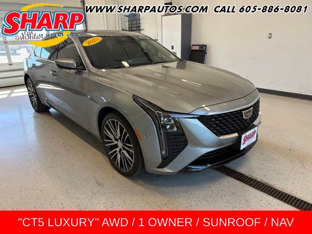 Argent Silver Metallic 2025 Cadillac CT5 Sedan All-Wheel Drive Automatic