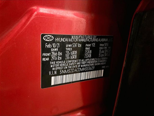 2021 Hyundai Santa Fe SEL Red at Bob Ruth Ford