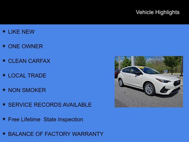 2024 Subaru Impreza Base White at Subaru and VW of Moon Township