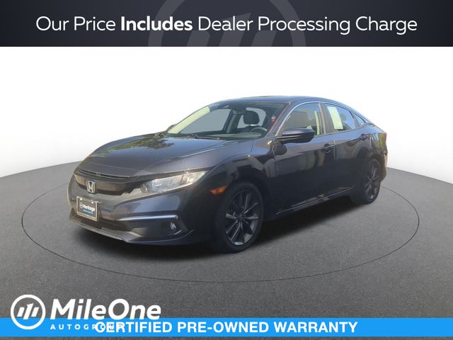 Aegean Blue 2020 Honda Civic Sedan Front-Wheel Drive Continuously Variable Transmission