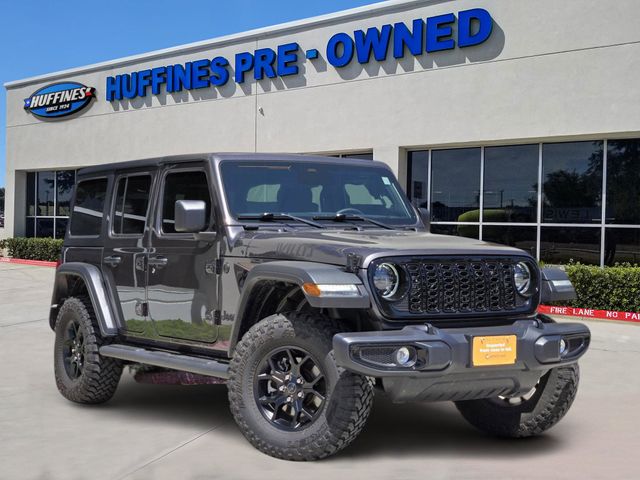 Gray (Granite Crystal Metallic Clearcoat) 2025 Jeep Wrangler Willys 4-Door 4WD SUV / Crossover Four-Wheel Drive 8-Speed Automatic
