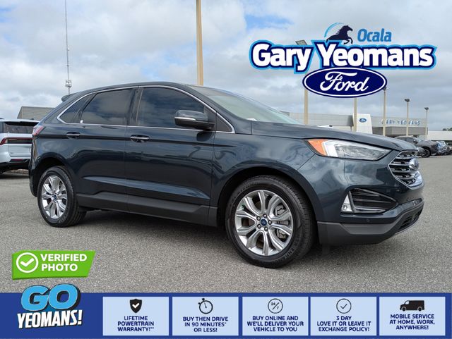 Blue Metallic 2022 Ford Edge Titanium AWD SUV / Crossover All-Wheel Drive 8-Speed Automatic