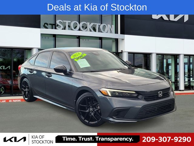 Gray 2024 Honda Civic Sedan Front-Wheel Drive Continuously Variable Transmission
