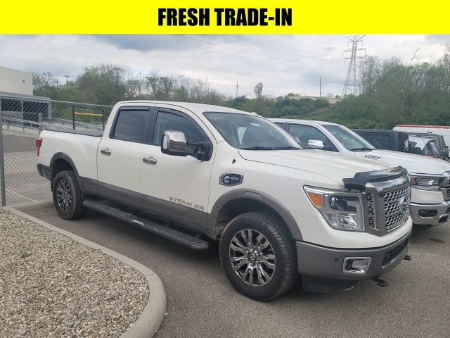 Pearl White 2016 Nissan Titan XD Platinum Reserve Crew Cab 4WD Pickup Truck Four-Wheel Drive 6-Speed Automatic