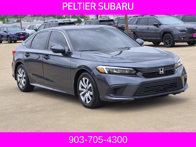 Gray 2024 Honda Civic LX FWD Sedan Front-Wheel Drive Continuously Variable Transmission