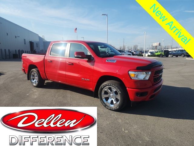 Flame Red Clearcoat 2022 RAM 1500 Big Horn Crew Cab 4WD Pickup Truck Four-Wheel Drive 8-Speed Automatic