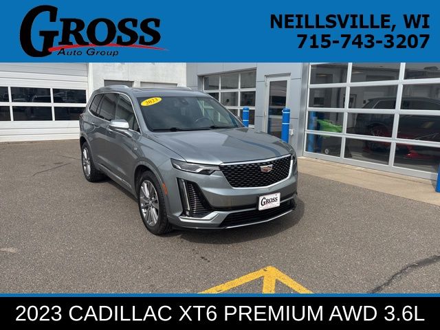 Argent Silver Metallic 2023 Cadillac XT6 Premium Luxury AWD SUV / Crossover Four-Wheel Drive 9-Speed Automatic